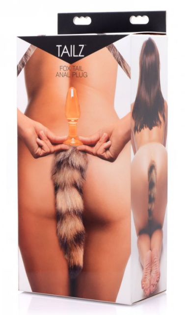 TAILZ - Fox Tail Anal Plug - Orange Glass